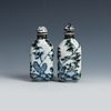 (2) Chinese Blue and White Snuff Bottles 