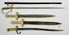 4 European Swords and Bayonet