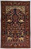 Vintage Persian Kashan Meditation Rug, 4'6" x 7'1"