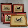 Six Currier & Ives Hand-colored Horse Engravings