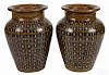 Pair of pottery urns, 20th c., 25'' h.