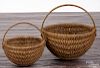 Darryl Arawjo, two baskets, signed and dated 1998, 8'' h. and 6'' h.