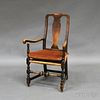 Country Queen Anne Stained Maple Armchair