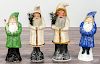 Four contemporary chalkware belsnickle Santa Claus figures, two labeled Ino Schaller