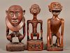 Three Vintage African Figural Wood Carvings.