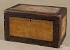 Pennsylvania painted pine valuables box, ca. 1850, initialed MMC on lid, 9'' h., 16'' w., 10'' d.