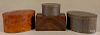 Four contemporary painted boxes, labeled Claudia Hopf, largest - 6'' h., 11 1/2'' w.