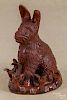 Ned Foltz, redware rabbit, signed and dated 1986, 9 1/4'' h.