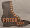 Antique Heavy Gauge Tin Boot Form Trade Sign.