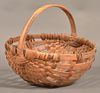 Pennsylvania 19th Century Woven Splint Oak Potato Basket.