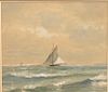 Edmound D. Lewis Watercolor Seascape Painting.