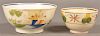Two Leeds Soft Paste China Bowls.