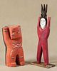 Carved and painted Native American Indian outsider art figure, 20th c., 25'' h.