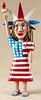 Carved and painted outsider art figure of Lady Liberty, signed Ballard 323 1999, 29 1/2'' h.
