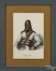 Five color lithographs of Native American Indians, 19th c., to include Yoholo Micco