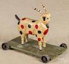 Walter Gottshall, carved and painted goat pull toy, signed and dated 1981, 7 1/2'' h., 9'' l.