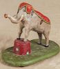 Walter Gottshall, carved and painted elephant on a base, signed and dated 1987, 8'' h., 9 1/2'' w.