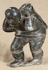 Inuit carved stone figure of a hunter, signed Abraham, 6 3/4'' h.