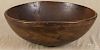 Large turned wooden bowl, 19th c., 24'' dia.