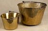Two brass buckets, 19th c., 7'' h. and 11 1/2'' h.