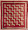 Pennsylvania patchwork zig zag quilt, late 19th c., initialed MA, 80'' x 86''.