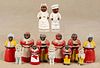 Six F & F plastic Aunt Jemima and Uncle Mose kitchen items, tallest - 5''