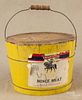 Painted pine Knighthood Mince Meat bucket, 9 1/2'' h.
