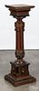 Eastlake Victorian walnut pedestal, late 19th c., with ebonized and gilt accents, 42 1/2'' h.