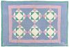 Amish patchwork diamond in a square cradle quilt, early 20th c., 41'' x 27''.