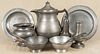 Eleven pieces of miscellaneous pewter, 18th/19th c., most unmarked, tallest - 10''.