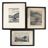 Three Various Framed Landscape Etchings