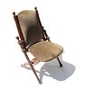 English Wood and Brass Folding Chair