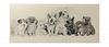Engraving with 8 Puppies