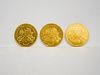 (3) Austria Philharmonic 1 Ounce Fine Gold Coins.