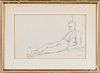 Pencil sketch of a reclining man