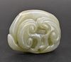 Chinese Jade Carved Toggle of Lingzhi,Qing Dynasty