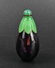 Chinese Glass Carved Aubergine Snuff Bottle,Qing D