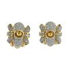 18k Gold Diamond Yellow Sapphire Earrings