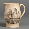 Liverpool Transfer-decorated Creamware Jug with Ship Motifs