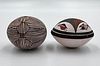 Two Acoma Miniature Pots, Diane Lewis and Leno
