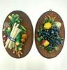 Pair of Majolica Fruit and Vegetable Wall Plaques