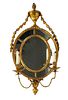 George III Style Giltwood Two Light Mirrored Sconce