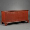 Red-painted Poplar Six-board Chest