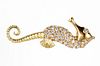 18K Diamond Seahorse Brooch