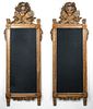 Pair of Large Gilt and Painted Pier Mirrors