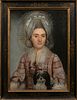 PORTRAIT OF COUNTESS DE LALAING & TOY DOG OIL PAINTING