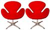 Arne Jacobsen Mid-Century Modern Swan Chairs, Pr