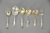 Set of six sterling silver serving pieces, 13.7 t oz.