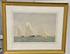 Pair of Fred S Cozzens colored lithographs "Running out New Bedford" and "Off Soundings A Smoky Sou'Westers" signed lower left in pr...
