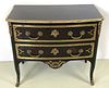 Louis XV Style Black Lacquered 2 Drawer Commode